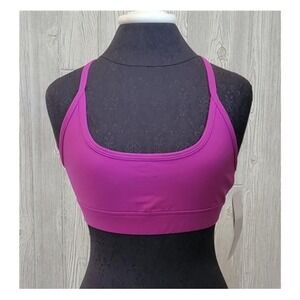 NWT Kos USA L Hi-Performance Cross Back Yoga Dance Sports Bra 8618 Fuchsia 97130
